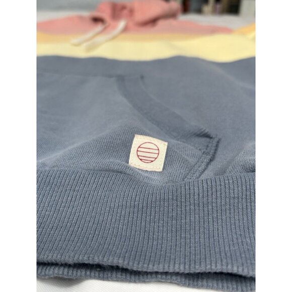 Marine Layer Archive Colorblock Hoodie Men’s Small Blue Yellow Pink Pullover - Picture 7 of 16